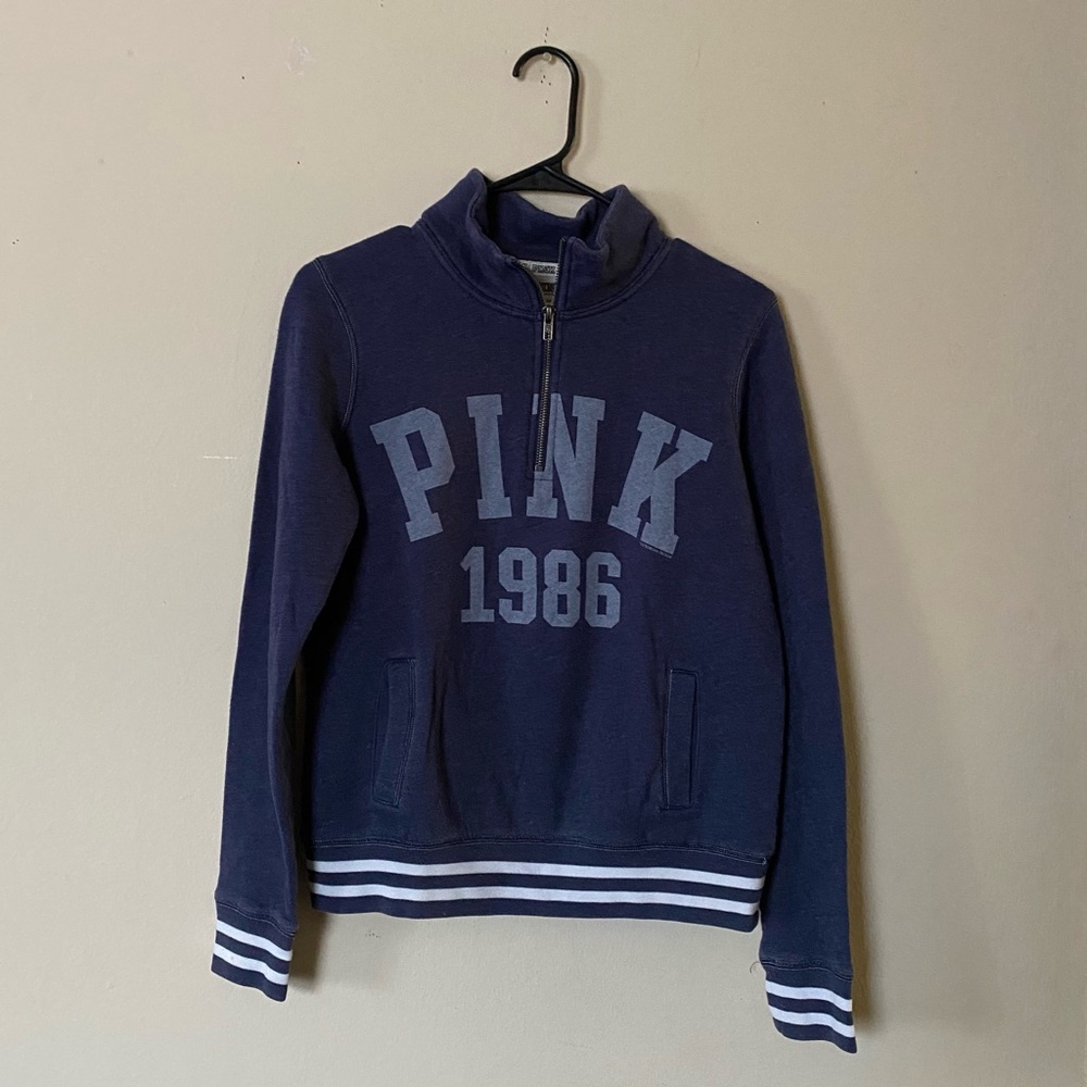 PINK Victoria's Secret: Quarter-Zip Sweatshirt (XS) NWOT